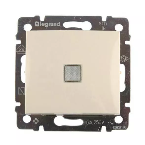 

Переключатель одноклавишный на 2 направления Legrand Valena 16A 250V с подсветкой слоновая кость 774103