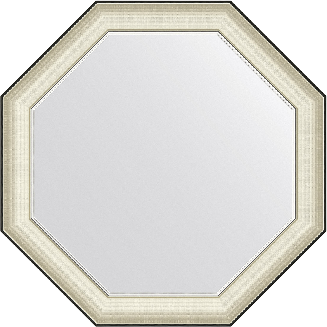 

Зеркало Evoform Octagon BY 7441 74х74 белая кожа с хромом, в багетной раме