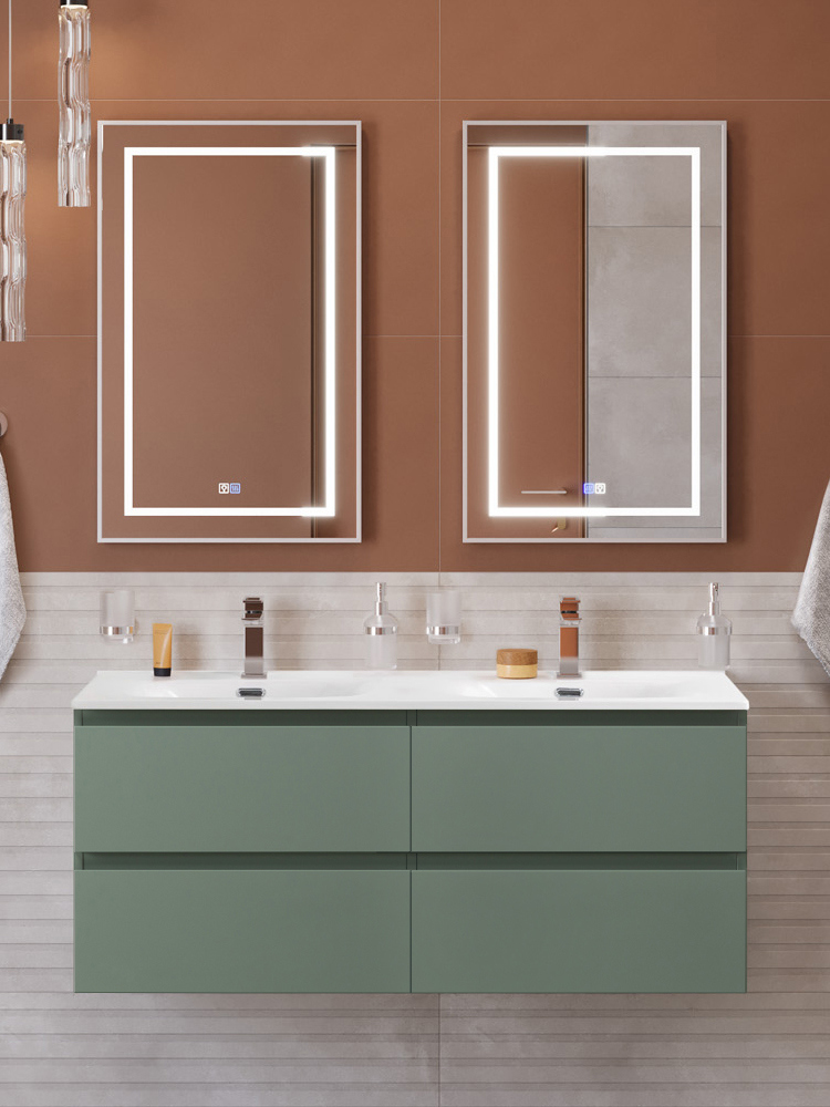 

Мебель для ванной комнаты BelBagno Kraft 120 подвесная, матовая еловая, раковина bb-8099-120-2, для двоих