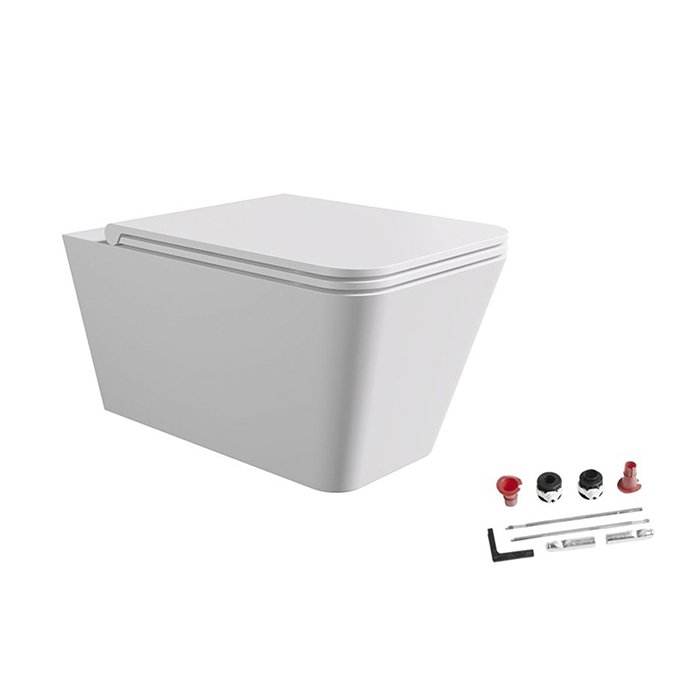 

Alice комплект: Унитаз HIDE Square 55х35, подвесной, безободковый, с сиденьем и крышкой с микролифтом, с набором для крепления, белый матовый