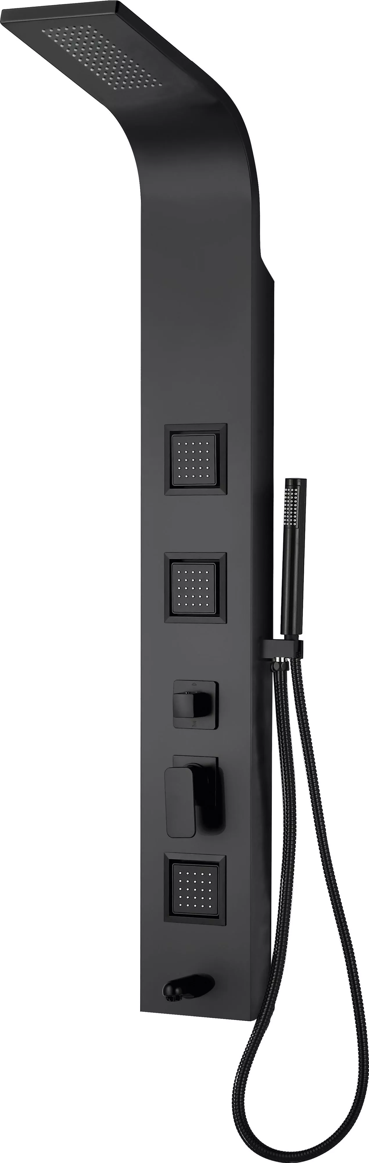 Душевая панель GPD черная матовая DSP09, размер 20, цвет черный