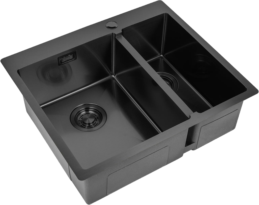 

Мойка кухонная Zorg Light ZL R 590-2-510-L GRAFIT L, графит