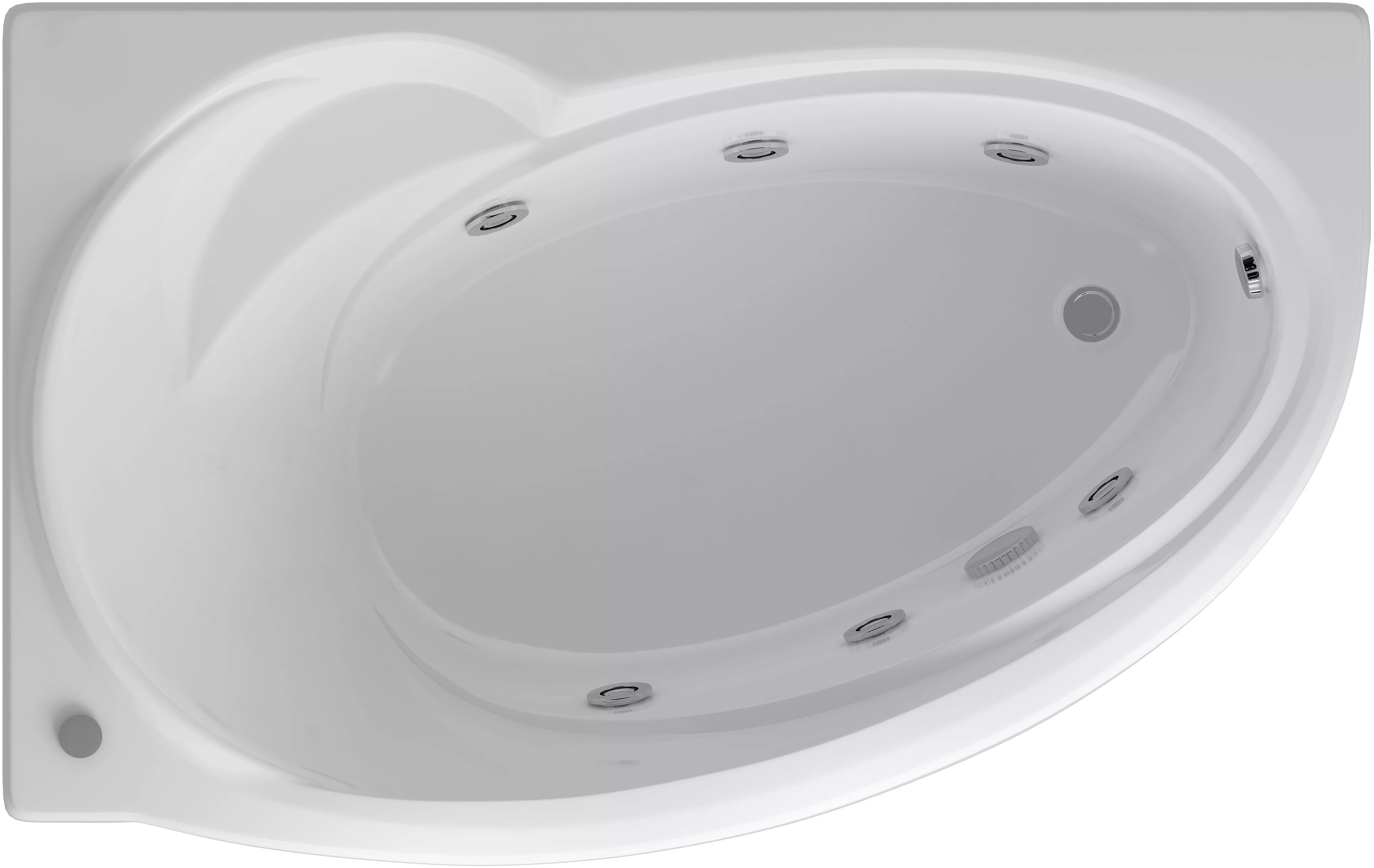 Акриловая ванна Акватек Бетта 170 L с гидромассажем и экраном, цвет белый BET170-0000012 - фото 1