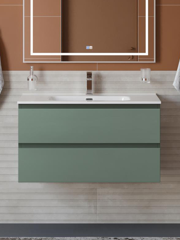 Тумба с раковиной BelBagno Kraft 80 подвесная, матовая еловая, раковина bb800etl