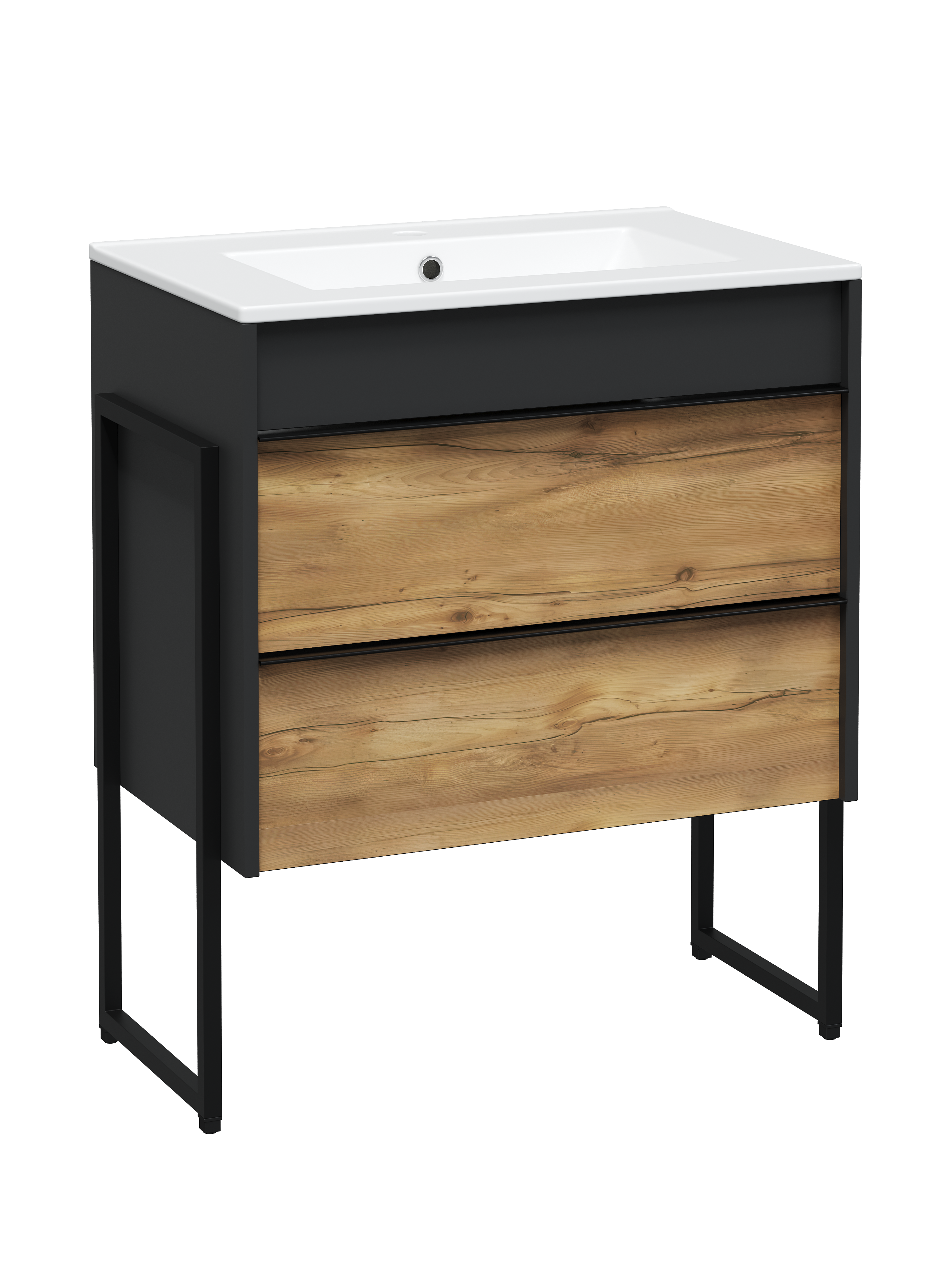 Тумба с раковиной STWORKI Гриндстед 70 с опорами дуб таксония антрацит матовый раковина DIWO Мурманск A71 22161₽