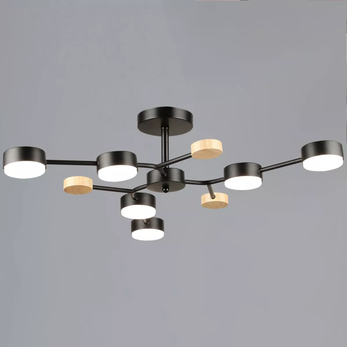 

Люстра на штанге Reluce 03860-0.3-06 BK+WOOD GX53