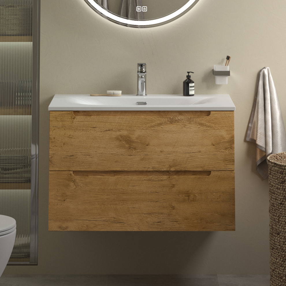 

Тумба с раковиной BelBagno Etna 80 rovere nature, раковина BB-8099-80