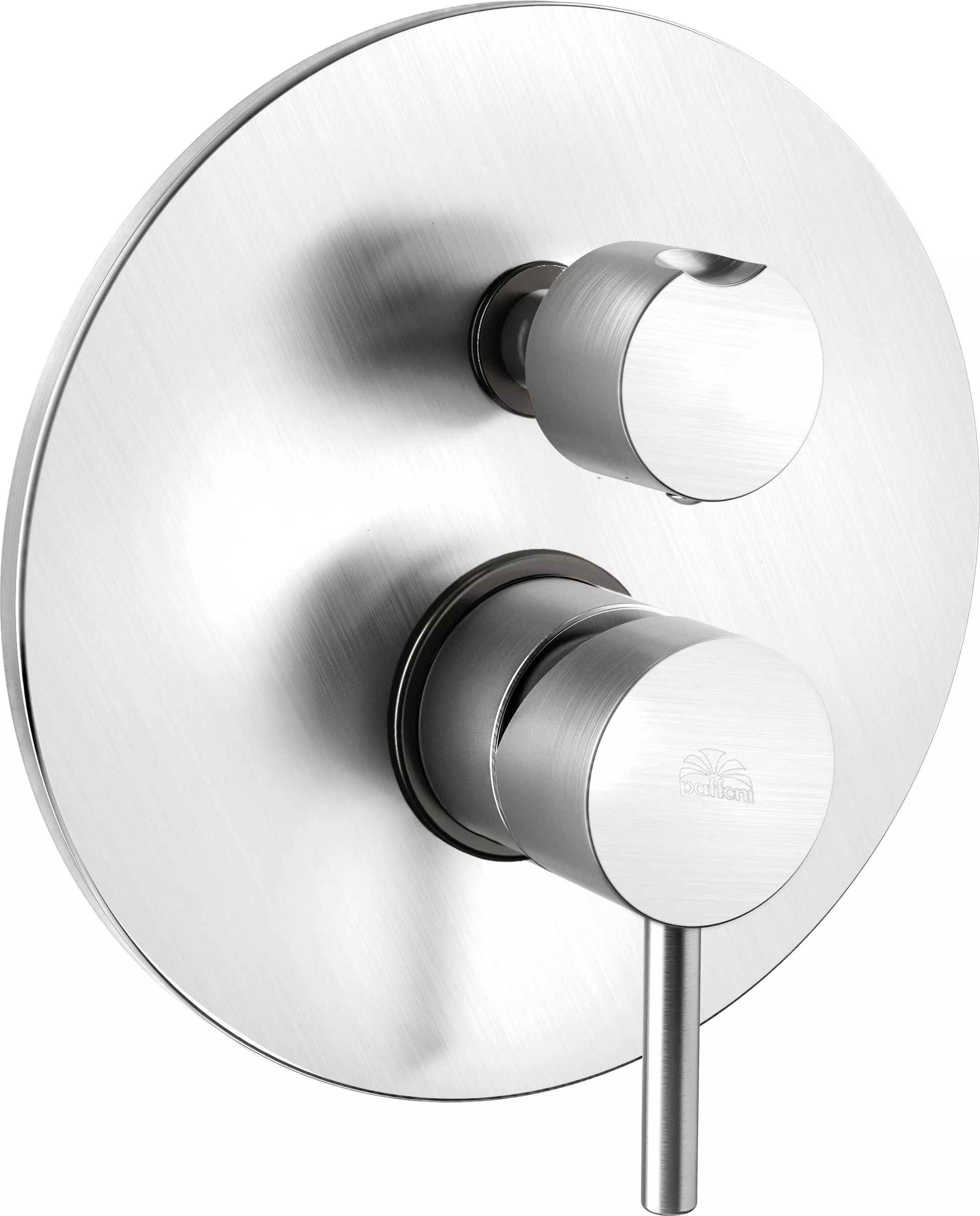 Смеситель Paffoni Light LIG019ST с ВНУТРЕННЕЙ ЧАСТЬЮ, для ванны с душем, сталь