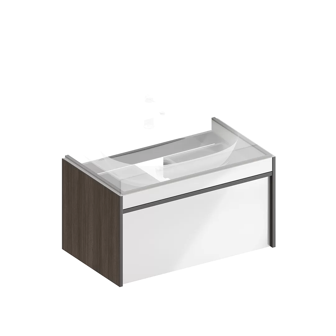 

Тумба под раковину без столешницы KERAMA MARAZZI Modula 80 подвесная, арабика, глянцевая белая