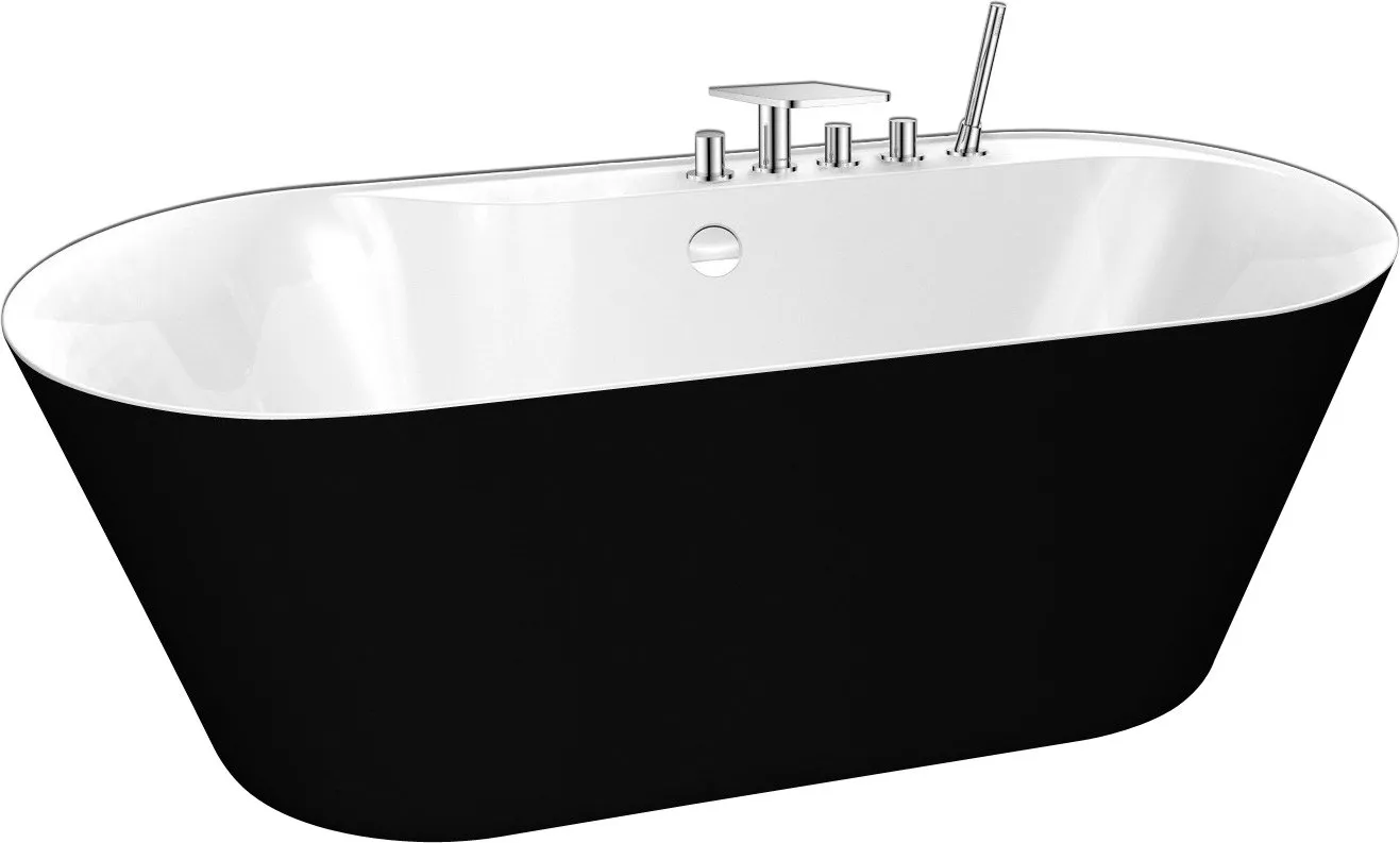 Акриловая ванна BelBagno BB14-NERO/BIA, цвет черный BB14-NERO/BIA BB14-NERO/BIA - фото 1
