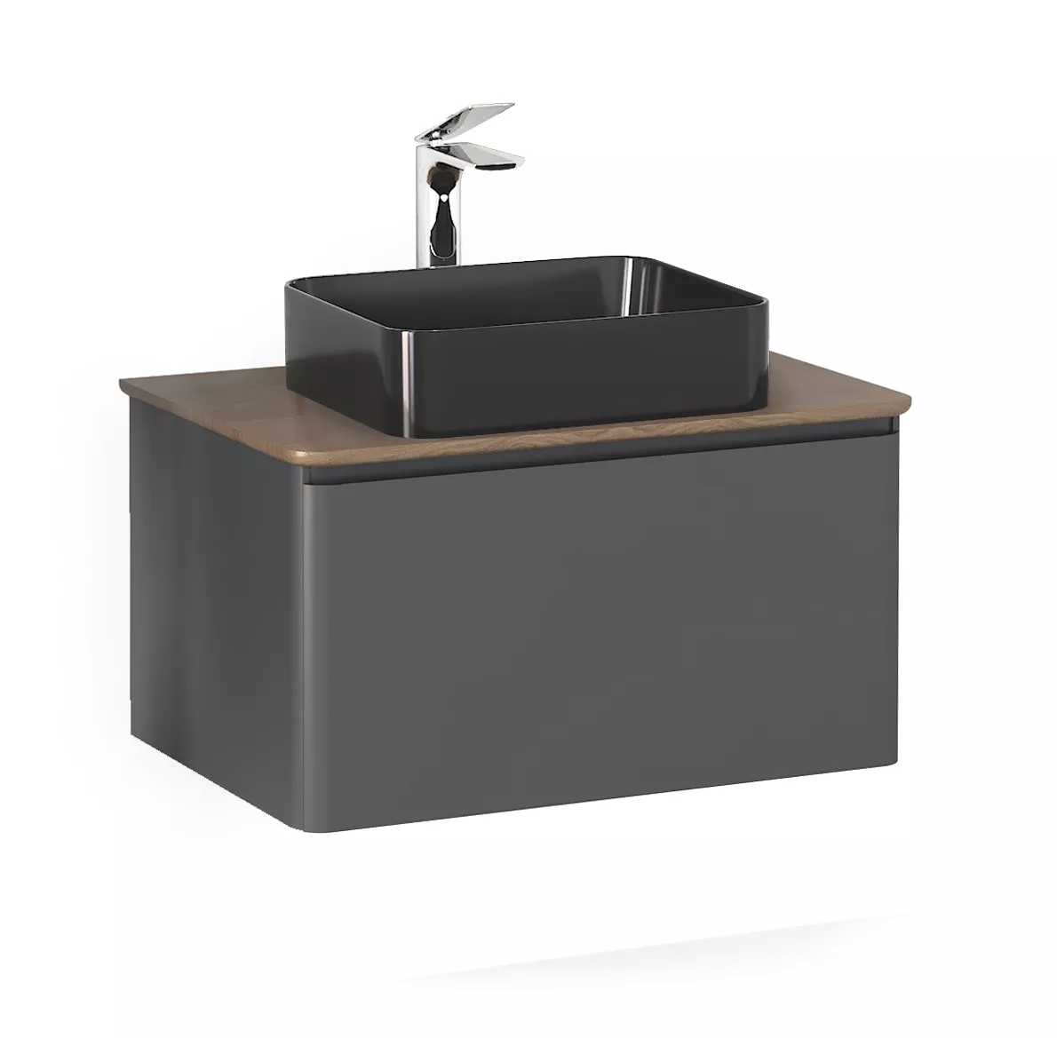 

Тумба Morelle 80 подвесная Антрацит/Трюфель