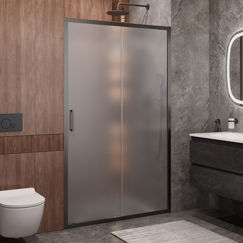 

Душевая дверь в нишу Cezares Molveno BF 1 120 P GM 120 см, профиль оружейная сталь, стекло рифленое