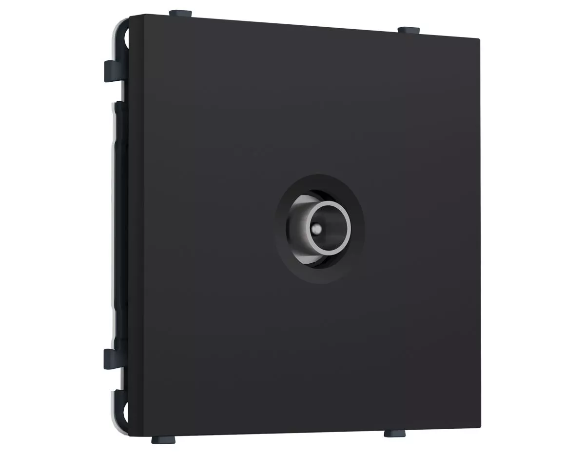 Комплект механизма ТВ-розетки проходной (Черный Мягкое касание) Ambrella Volt QUANT PRO MS993030