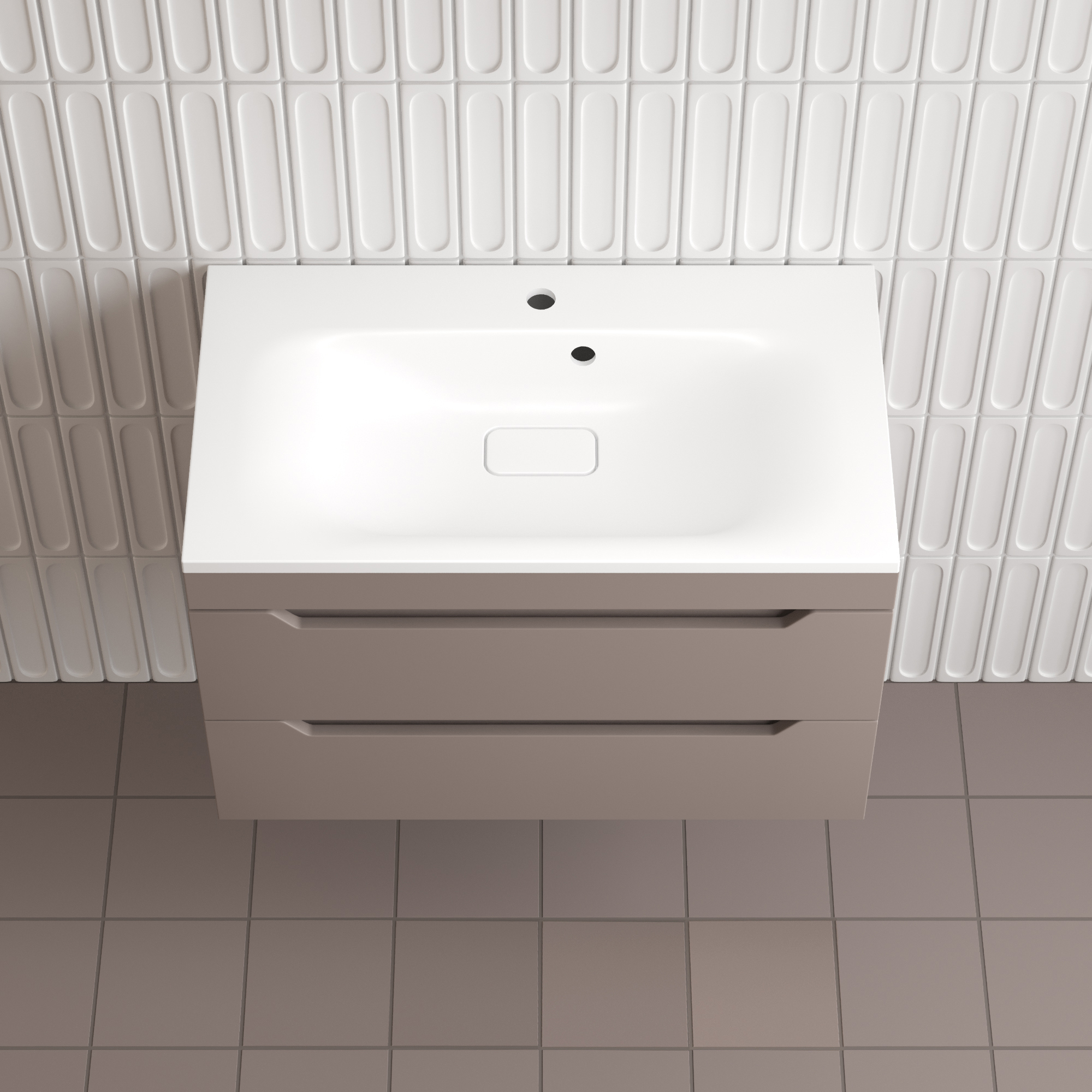 

Тумба с раковиной Style Line Остин 80 подвесная, тауп темный эмаль plus, раковина Фортуна 80 белая