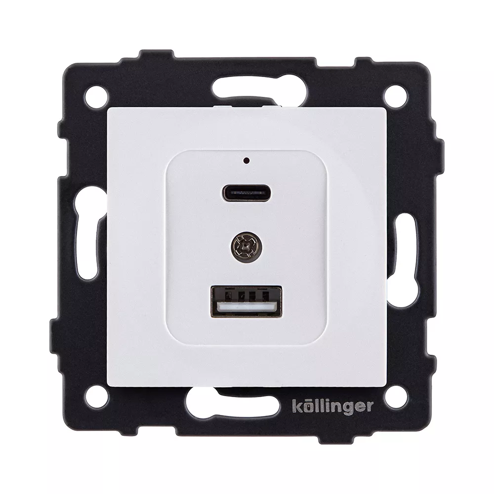 Розетка USB A+C 20W, белый Kollinger REA-037WH для Aspekt, Eleganz, Reflex