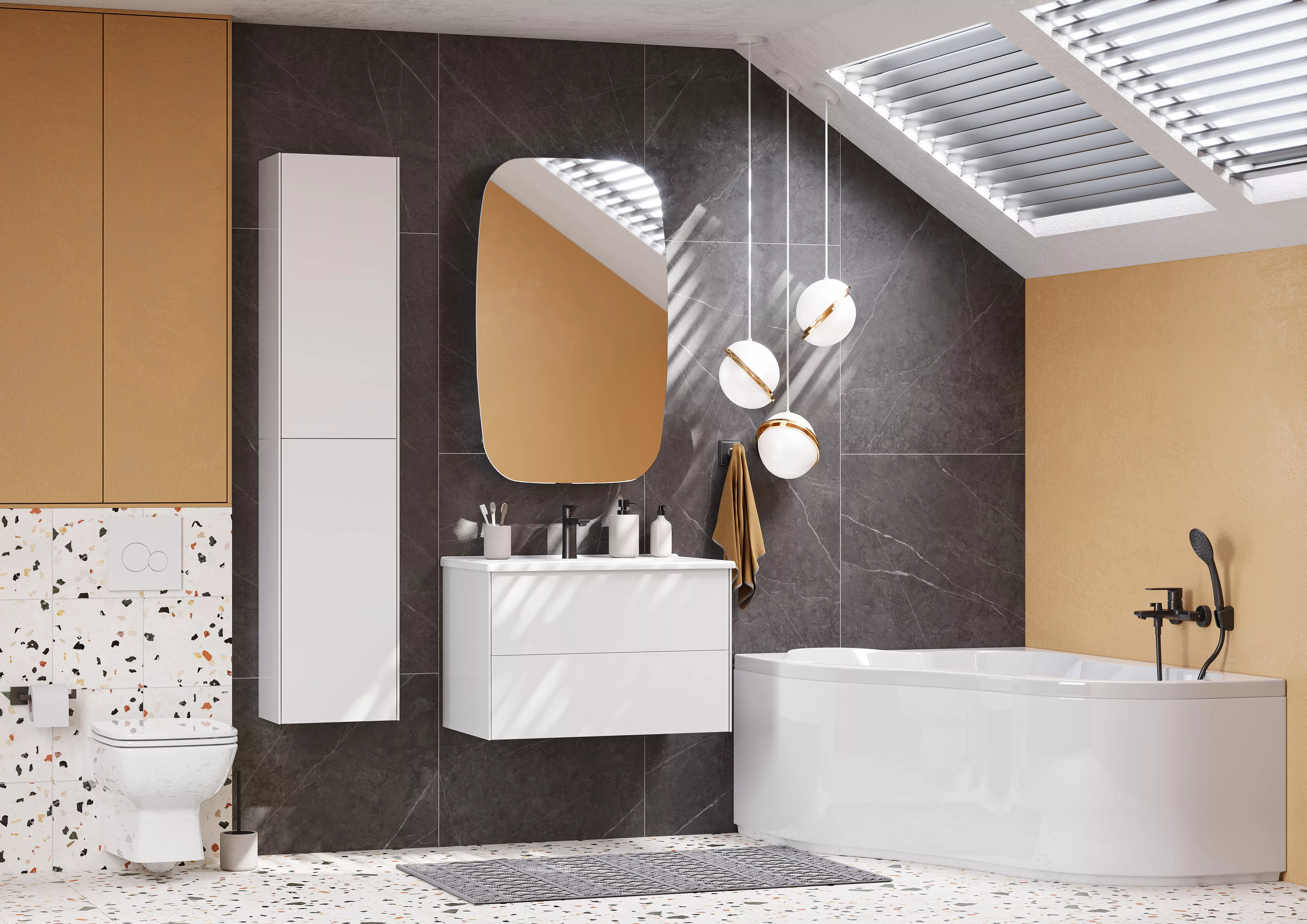 

Комплект мебели Aquaton Сохо 60 белый глянец