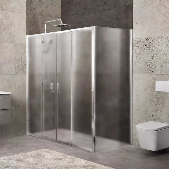 

Душевой уголок BelBagno Unique AH-21-170/200-90-P-Cr стекло punto