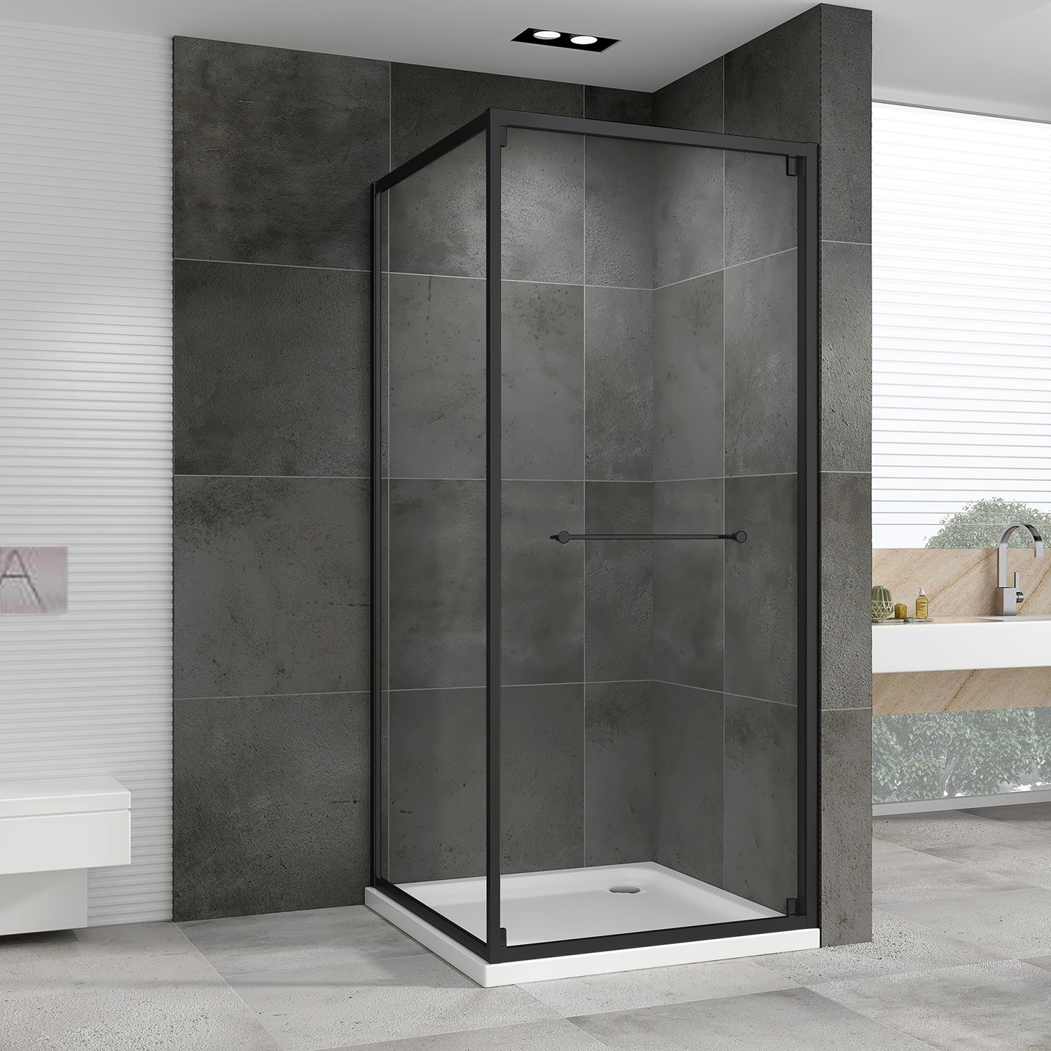 

Душевой уголок Abber Schwarzer Diamant AG0A090B 90х90 см, профиль матовый черный, стекло прозрачное