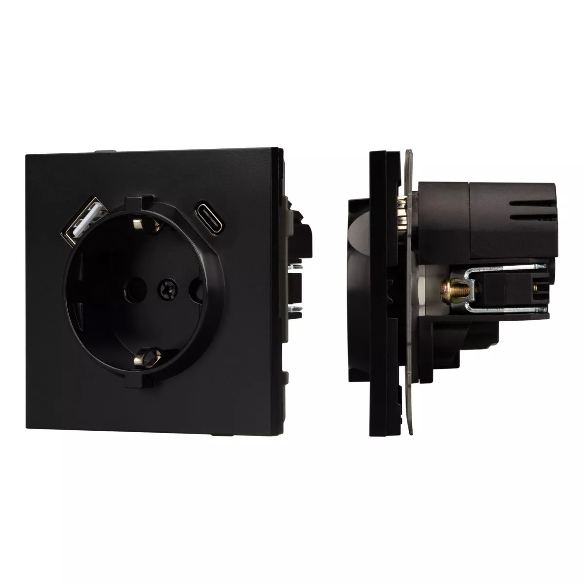 

Механизм розетки с USB зарядкой Arlight SCT-TENDO-MUAC-PL-BK (230V, 16A) 054087