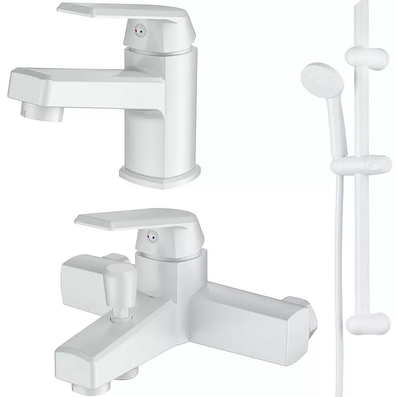 

Комплект смесителей OneLife белые матовые