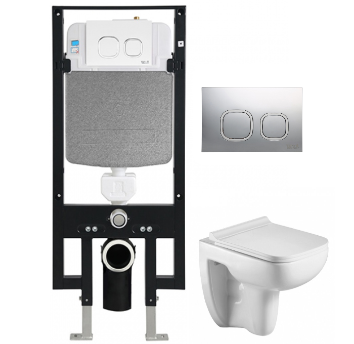 

Комплект унитаза WeltWasser Kehlbach 004 с инсталляцией AMBERG 497 белый, с сиденьем микролифт и клавишей смыва AMBERG RD-CR хром