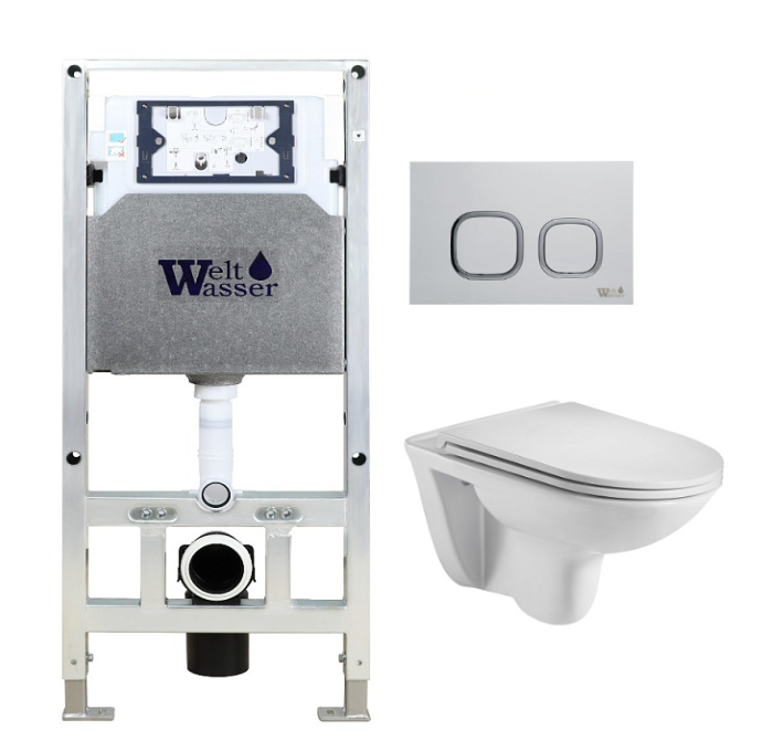 

Комплект унитаза WeltWasser Baarbach 004 с инсталляцией AMBERG 506 ST белый, с сиденьем микролифт и клавишей смыва AMBERG RD-WT белый