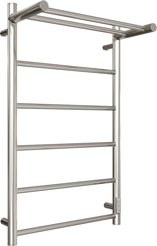 

Полотенцесушитель электрический Двин Fj neo 80/50 80x55 см, подключение справа, слева, полированный хром, лесенка, с полкой