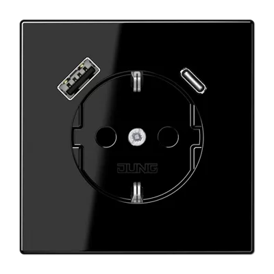 

Розетка 2K+З USB Typ AC Jung LS1520-15CASW