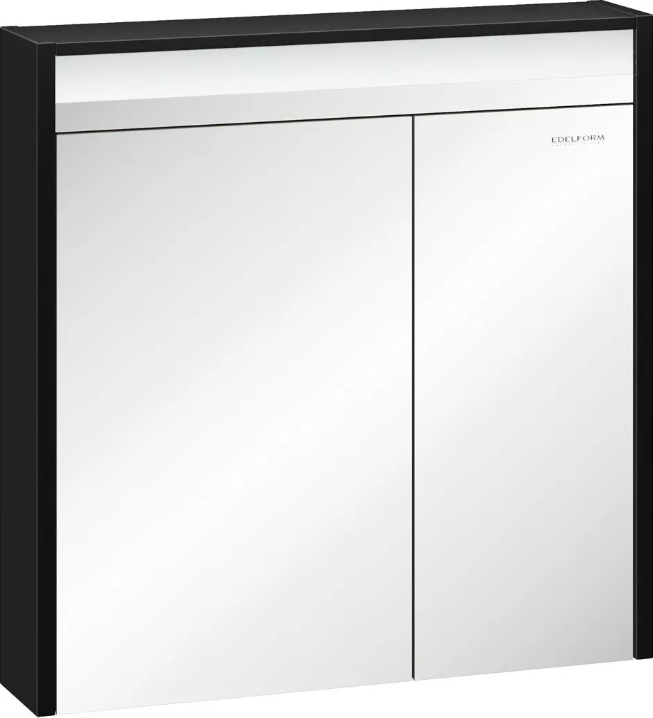 

Зеркало-шкаф Edelform Carino 80 с подсветкой, Черный;светлое дерево