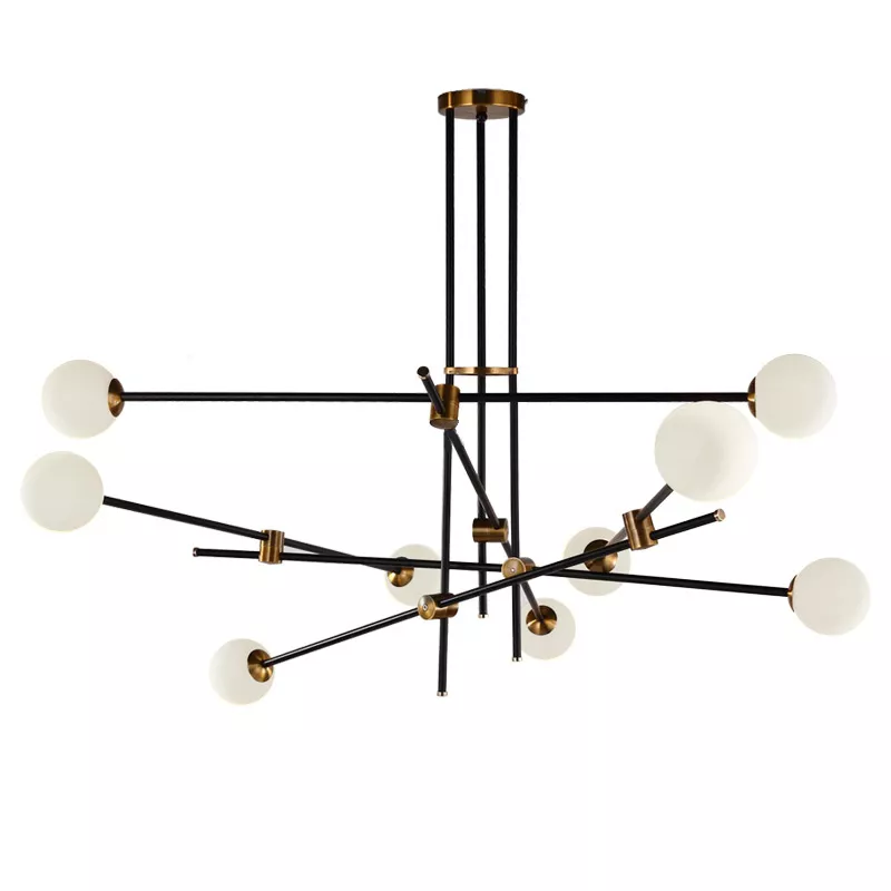 

Люстра на штанге Delight Collection Bistro Globe 9389P/9 black/gold