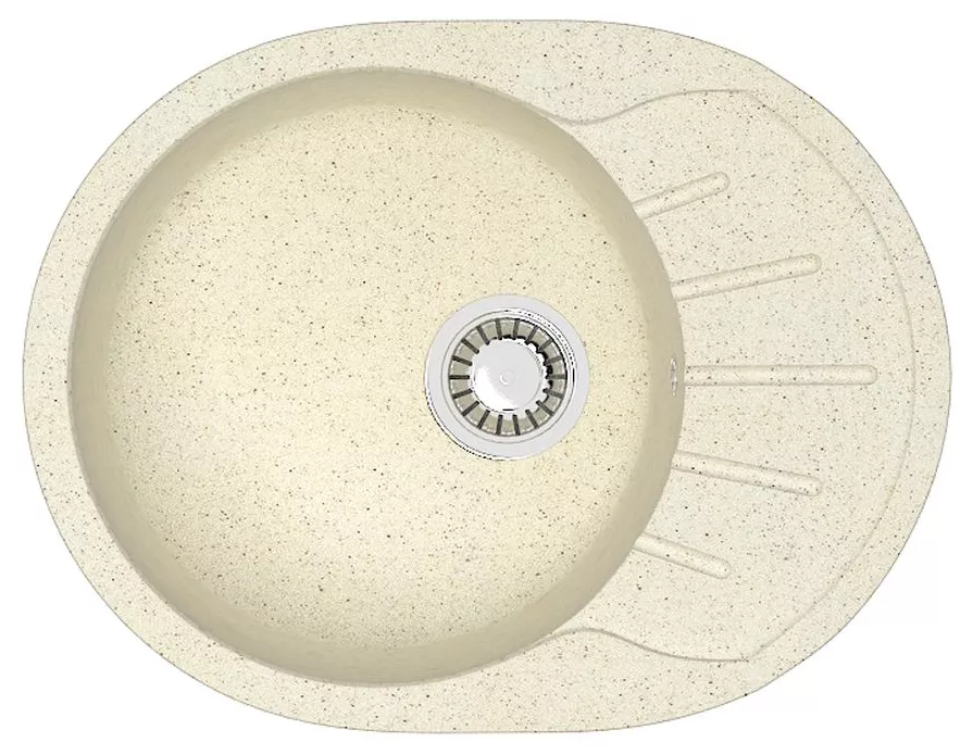Мойки из мрамора  Santehnika Room Мойка кухонная Azario Light 57.5х44 бежевый (CS00079919)