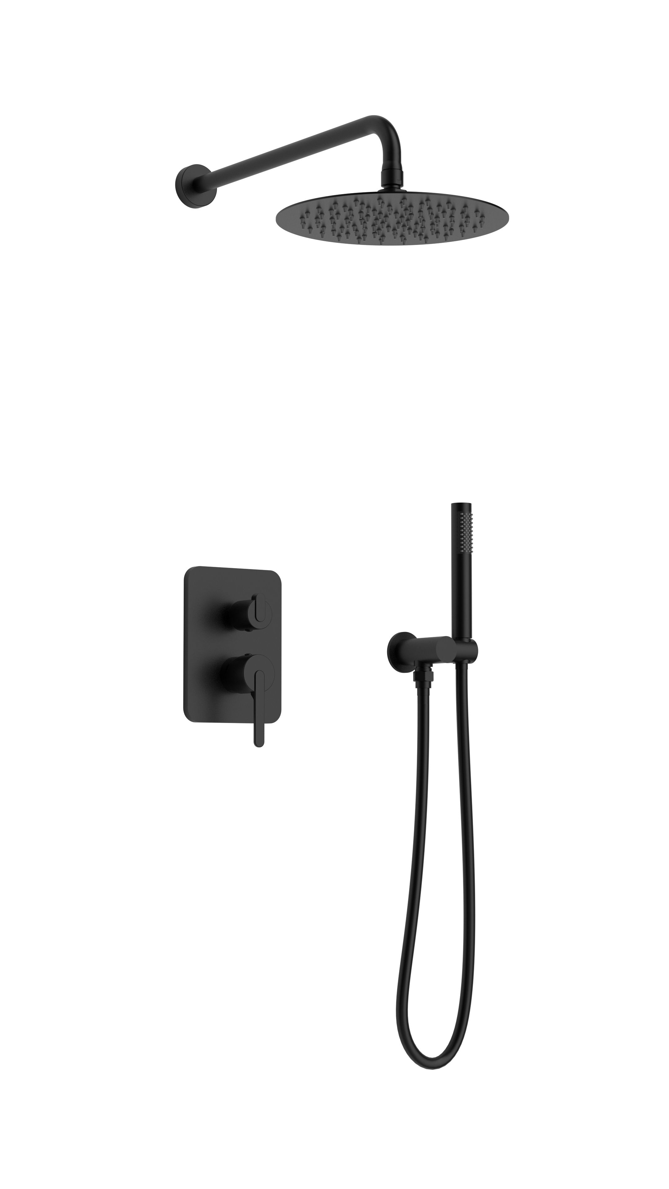 Душевой комплект AltroBagno Unione AltroBagnoUnione040107MB С ВНУТРЕННЕЙ ЧАСТЬЮ матовый черный 46770₽