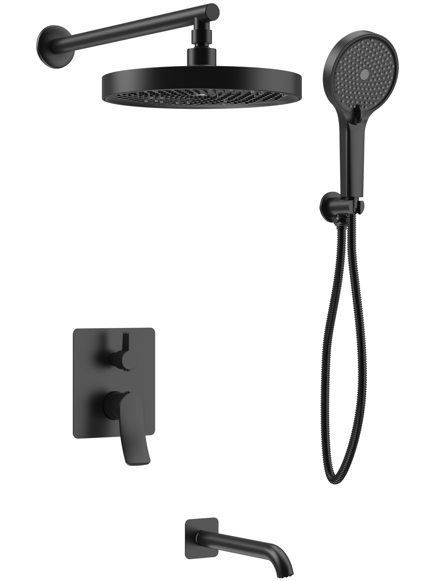 

Душевой комплект Haiba HB80553-7 С ВНУТРЕННЕЙ ЧАСТЬЮ, черный