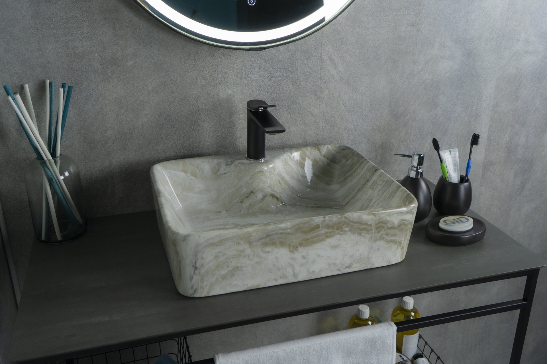 

Накладная раковина Gid 48 Mnc605 под камень