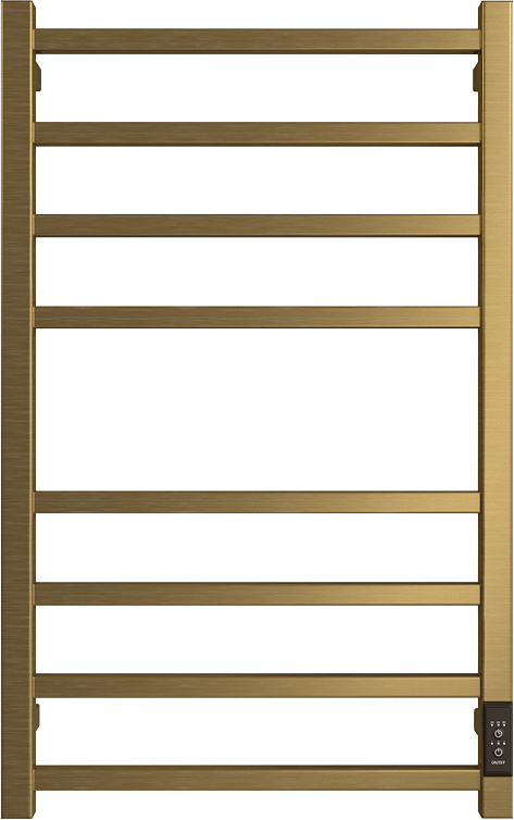 

Полотенцесушитель электрический Двин L plaza neo 4657795055034 80x55 см, подключение справа, слева, матовое золото, лесенка