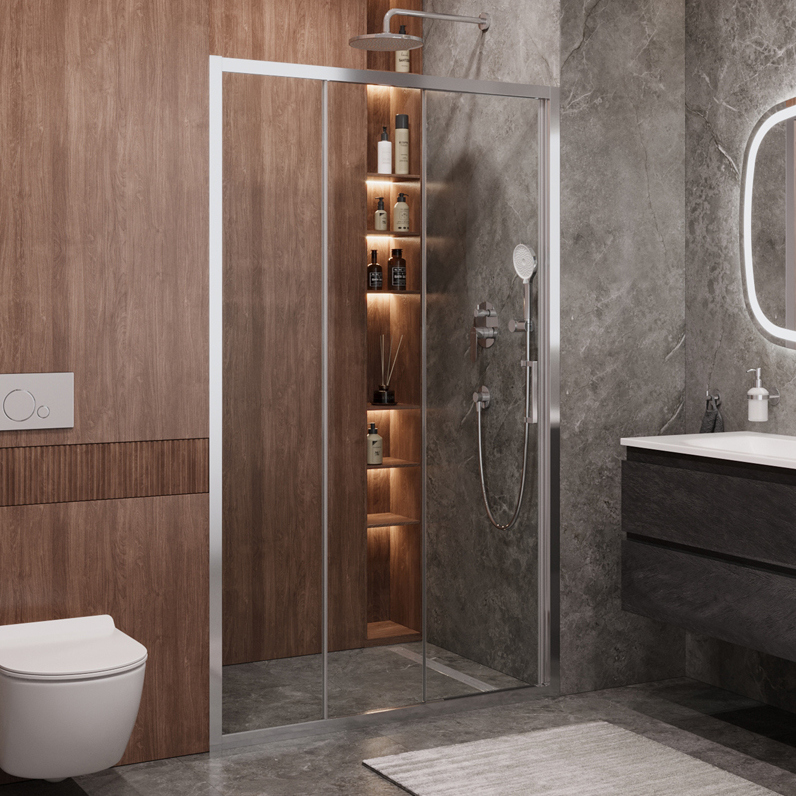 

Душевая дверь в нишу Cezares Molveno BF 3 120 C Cr IV 120 см, профиль глянцевый хром, стекло прозрачное