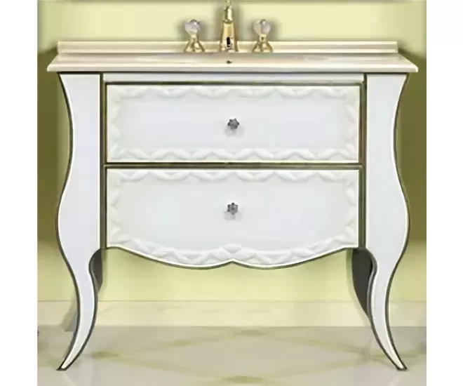 

Тумба под раковину Misty Анжелика 80 белый, сусальное золото