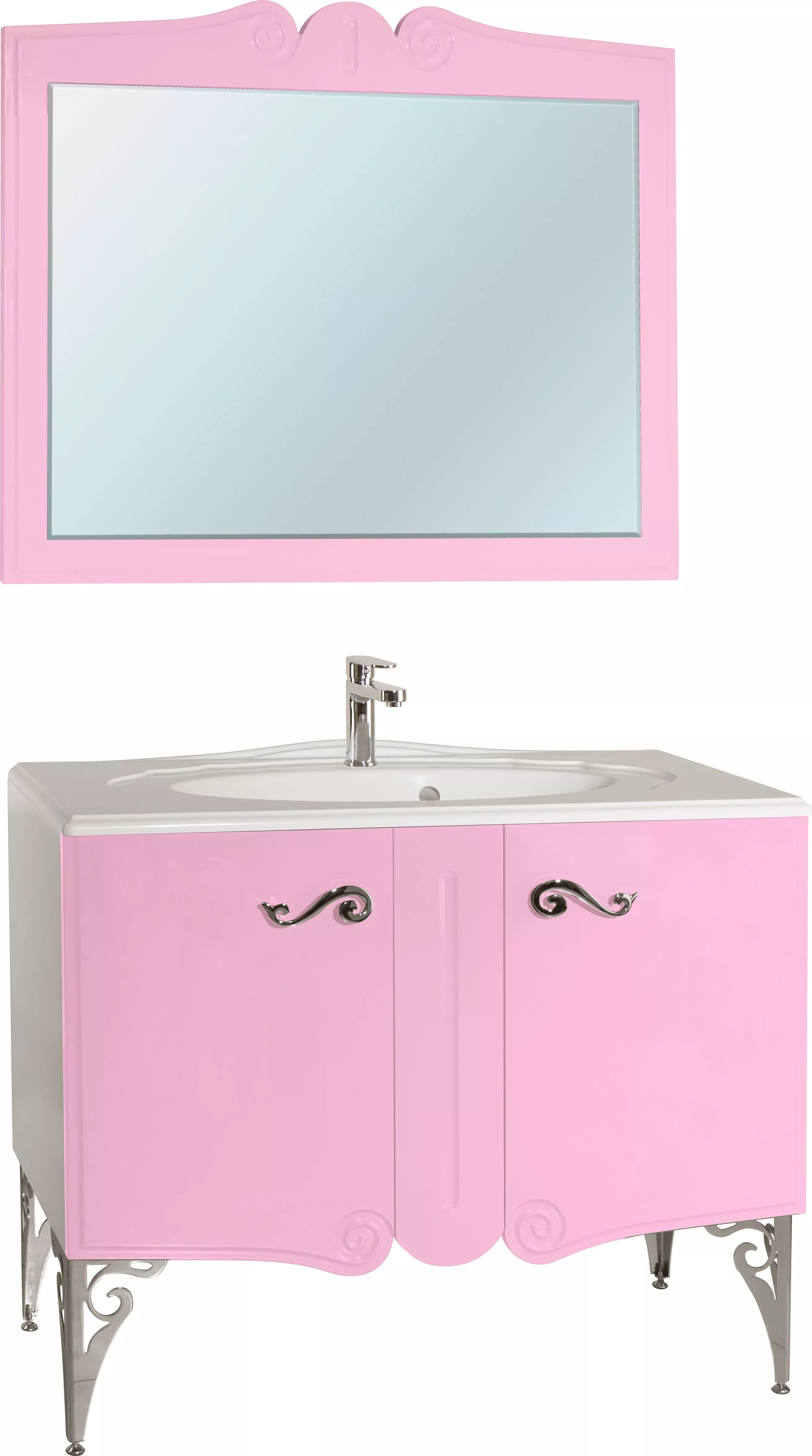 Мебель для ванной Bellezza Эстель 100 розовая, размер 100, цвет белый - фото 1