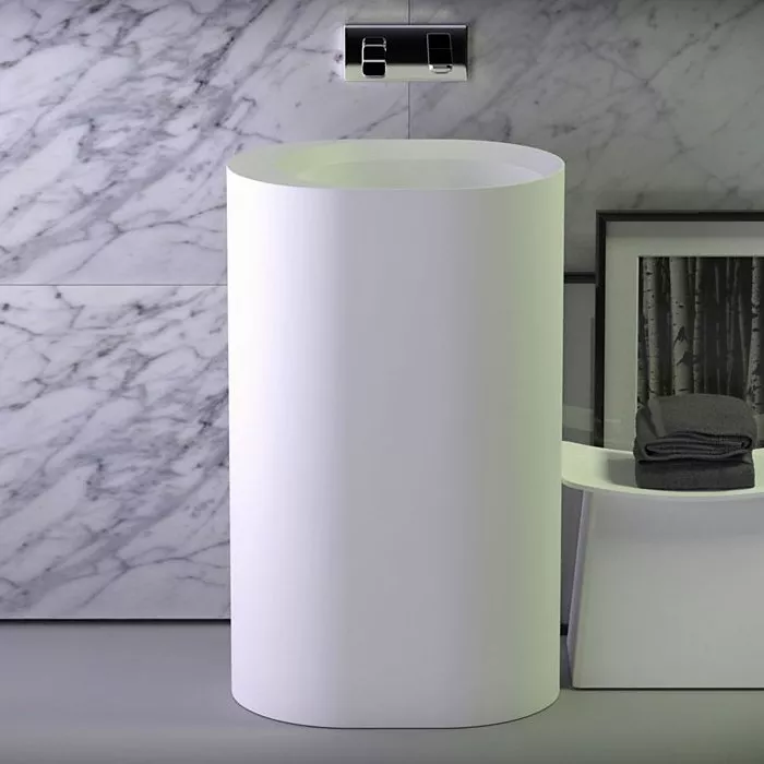 KNIEF Glow Раковина приставная   55х40х90 см  без перелива, вывод в стену,цвет белый матовый (СПЕЦЦЕНА!)