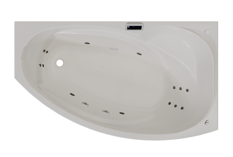 

Акриловая ванна Radomir София Люкс 170x100 см, угловая, правая, пристенная, с гидромассажем, белая, асимметричная, с каркасом, с экраном, с сиденьем, со сливом-переливом