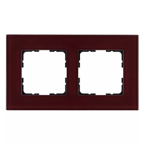 

Рамка 2-постовая стекло цвет Гранатовый Jasmart G1002GH