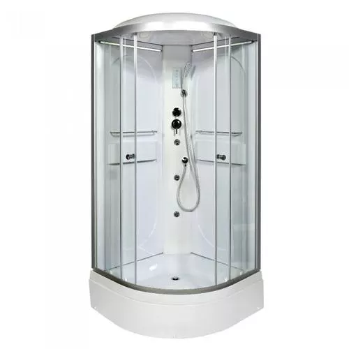 

Душевая кабина Deto L 80х80 с гидромассажем, хром (L580LED+GM)