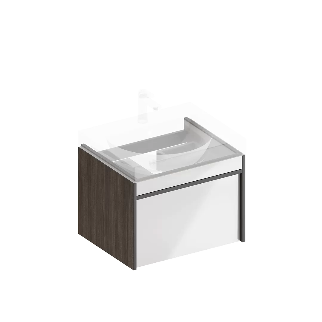 

Тумба под раковину без столешницы KERAMA MARAZZI Modula 60 подвесная, арабика, глянцевая белая