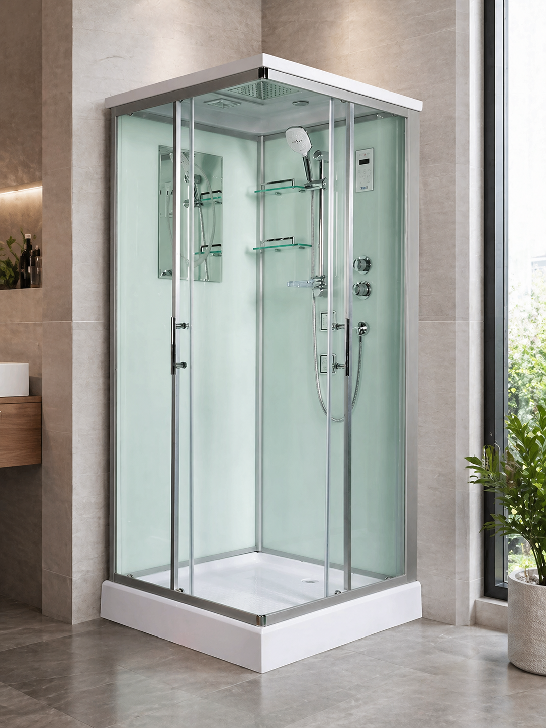 Душевая кабина Weltwasser WW500 Laine 1004 100х100 10000003269 профиль хром, стекло прозрачное