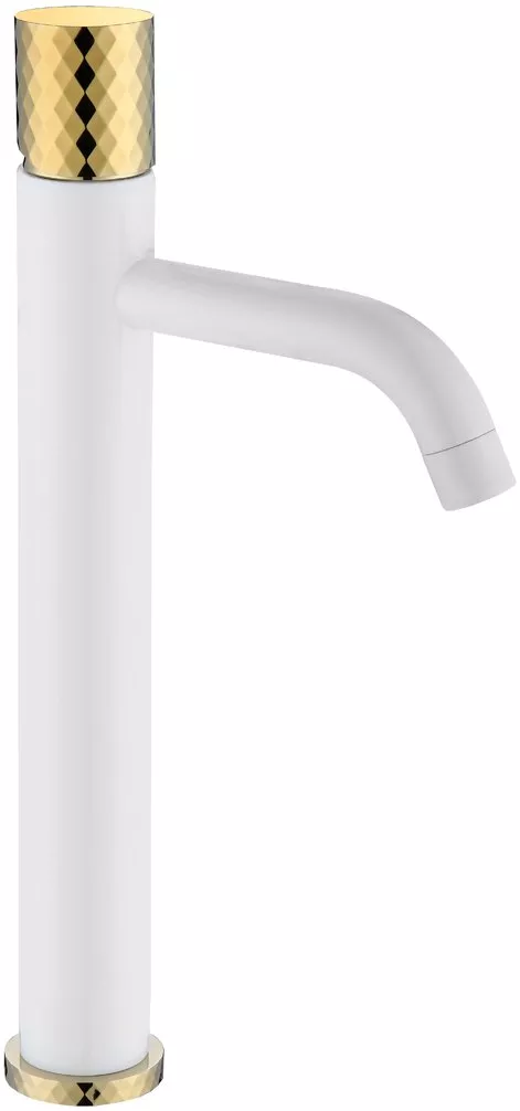

Смеситель для раковины Boheme Stick 122-WG white diamond gold