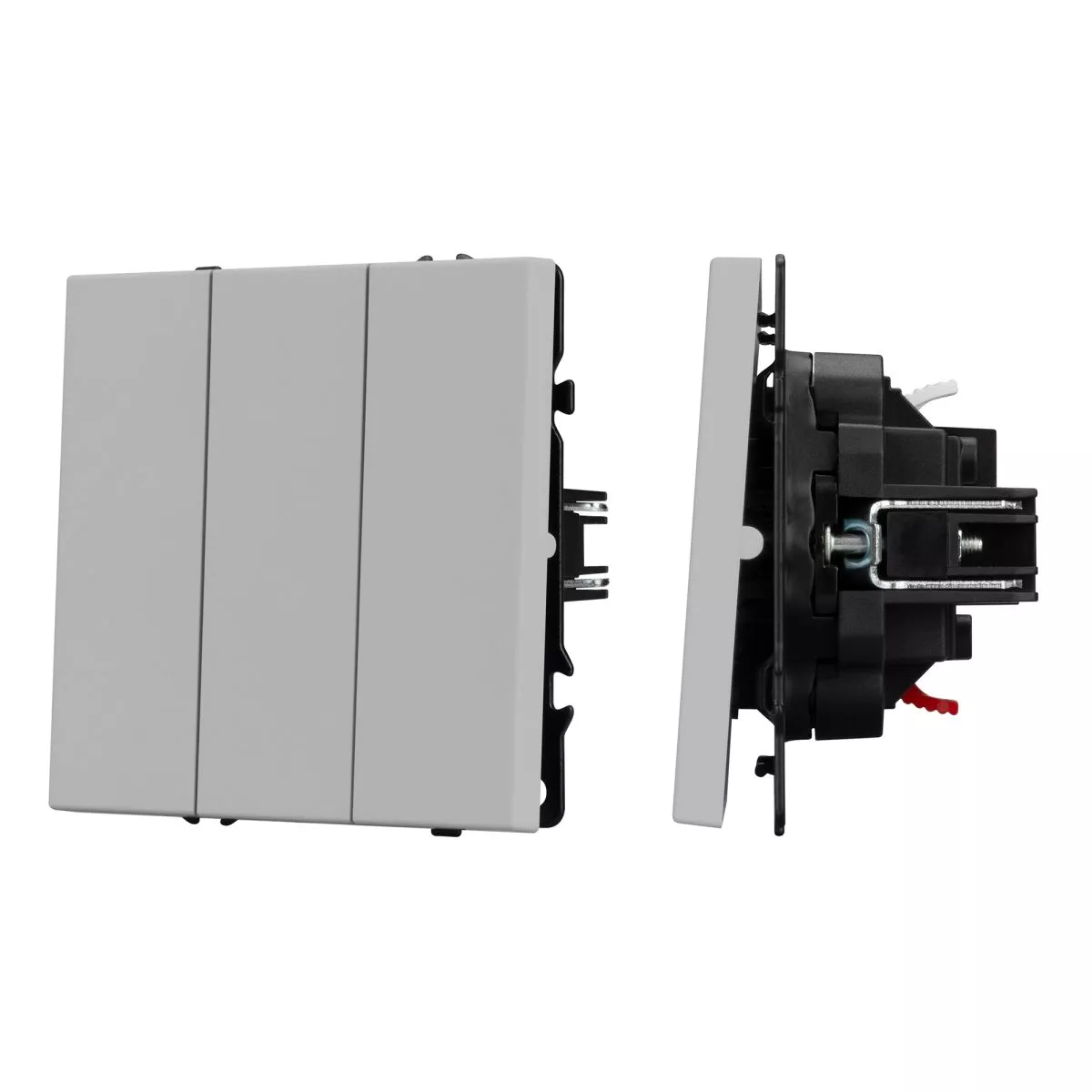 Механизм выключателя трехклавишный непроходной Arlight SWT-NOBE-MK03-SFPL-IS (230V, 10A) (Никель) 061800