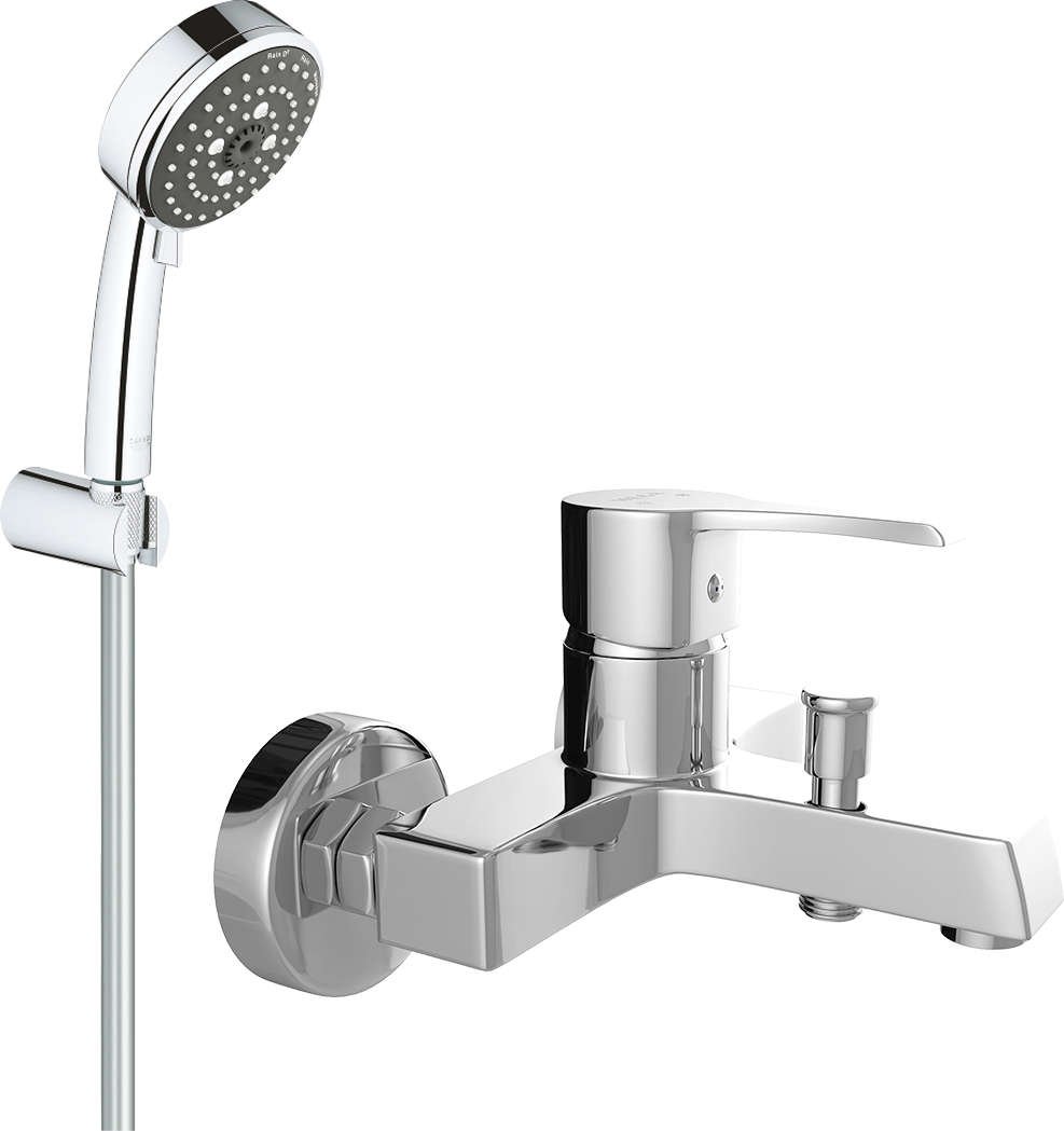 Смеситель для ванны с душем MEGA Sun MG-SUN01 + Душевой гарнитур Grohe Vitalio Comfort 26176000 хром