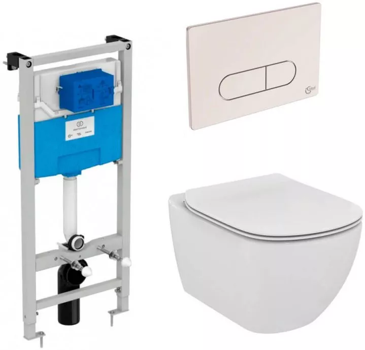 

R030501 CЕТ T007901 TESI AquaBlade Подвесной унитаз, T352701 TESI Тонкое сидение и крышка, R020467 инсталляция, R0115AA панель смыва