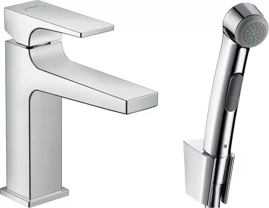 

Смеситель для раковины Hansgrohe Metropol 32522000 хром, с гигиеническим душем и с донным клапаном