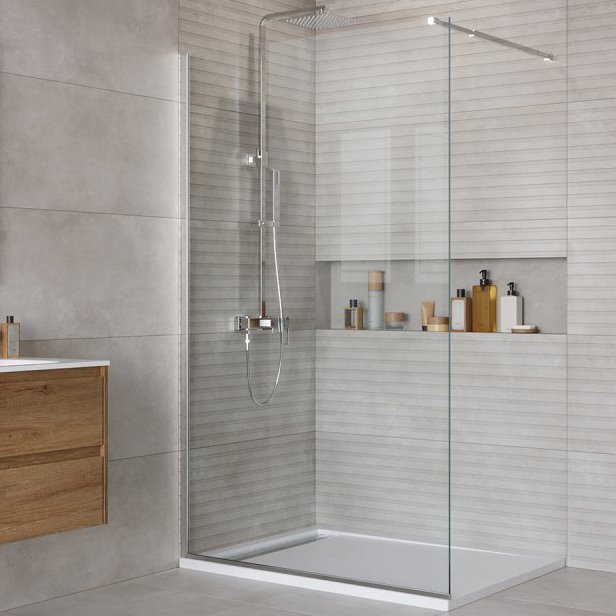 

Душевая перегородка BelBagno Kraft 110 см, профиль хром, стекло прозрачное